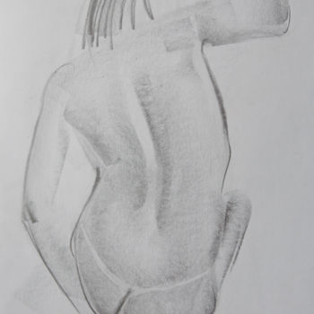 Drawing titled "Nude №12" by Alexander Glazkov, Original Artwork, Graphite