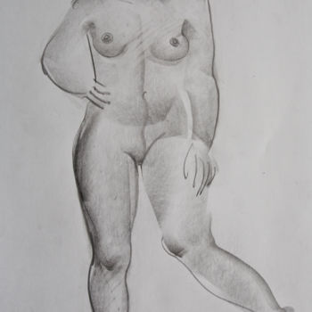 Drawing titled "Nude №18" by Alexander Glazkov, Original Artwork, Graphite
