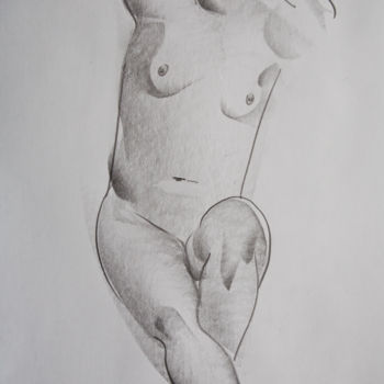 Drawing titled "Nude №22" by Alexander Glazkov, Original Artwork, Graphite