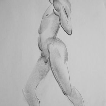 Drawing titled "Nude №27" by Alexander Glazkov, Original Artwork, Graphite