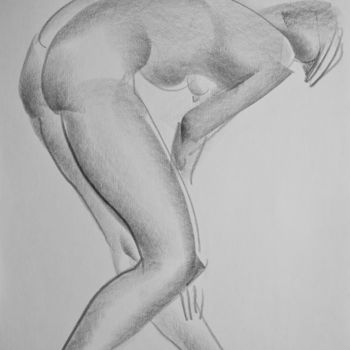 Drawing titled "Nude №28" by Alexander Glazkov, Original Artwork, Graphite