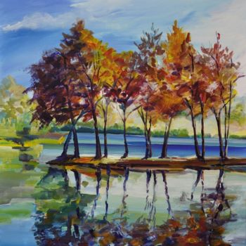 Painting titled "Reflections" by Alexandra Ghimisi, Original Artwork, Acrylic