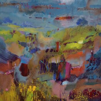 Schilderij getiteld "Magical landscape" door Alexandra Ghimisi, Origineel Kunstwerk, Acryl