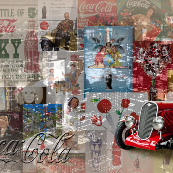 Painting titled "retro Coca Cola" by Bullet, Original Artwork