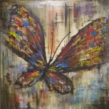 Ζωγραφική με τίτλο "Бабочка" από Alex Shulga, Αυθεντικά έργα τέχνης, Λάδι