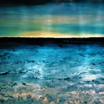 Pintura intitulada "the evening sea" por Alexandra Simanndani, Obras de arte originais, Acrílico