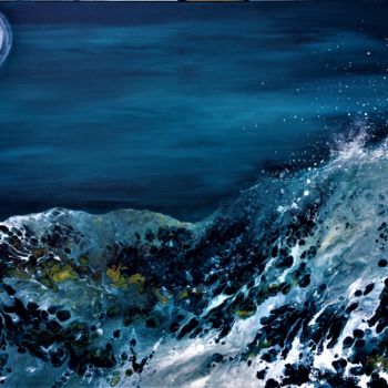 「wild seas at night」というタイトルの絵画 Alexandra Simanndaniによって, オリジナルのアートワーク, アクリル