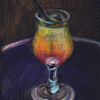Peinture intitulée "tequila sunrise" par Alexei Batoussov, Œuvre d'art originale, Pastel Monté sur Carton