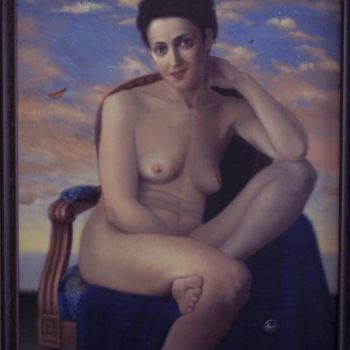 Painting titled "sourciere de Menton" by Alexei Machina, Original Artwork