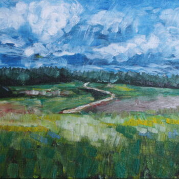 Painting titled "Path on a Hill" by Alexey Beregovoy, Original Artwork, Oil