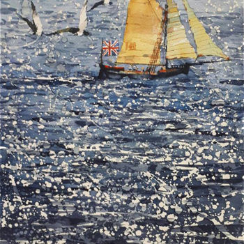 Pintura titulada "Sail-07" por Alexey Boukingolts, Obra de arte original, Acuarela