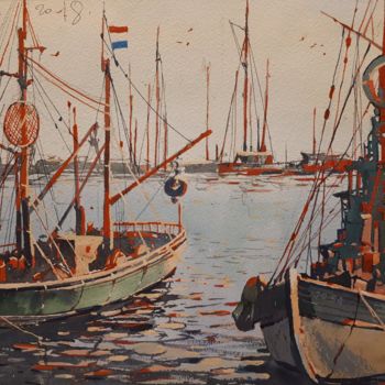 「Coast-11」というタイトルの絵画 Alexey Boukingoltsによって, オリジナルのアートワーク, 水彩画