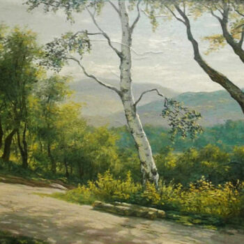 Картина под названием "In the hills. Old l…" - Alexey Mazov, Подлинное произведение искусства, Масло