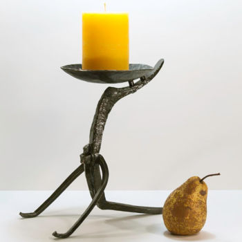 Sculptuur getiteld "Candlestick of stee…" door Balov, Origineel Kunstwerk, Metalen