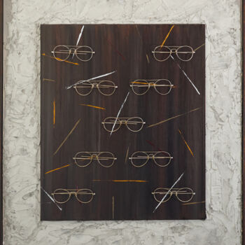 Pintura titulada "OSSERVANDO LA CITTA'" por Alex Fea Art&Poetry, Obra de arte original, Oleo Montado en Panel de madera