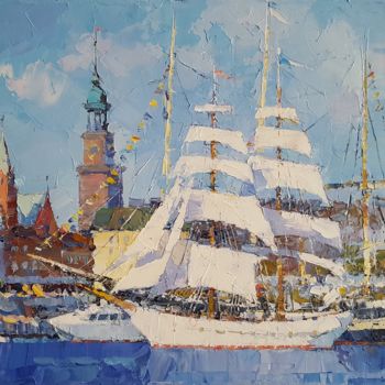 Malerei mit dem Titel "Hamburg II" von Alex Hook Krioutchkov, Original-Kunstwerk, Öl Auf Keilrahmen aus Holz montiert
