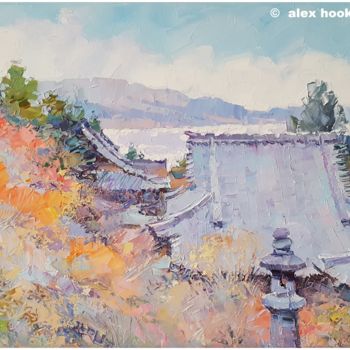 Pittura intitolato "Autumn in Japan. Mi…" da Alex Hook Krioutchkov, Opera d'arte originale, Olio Montato su Telaio per barel…