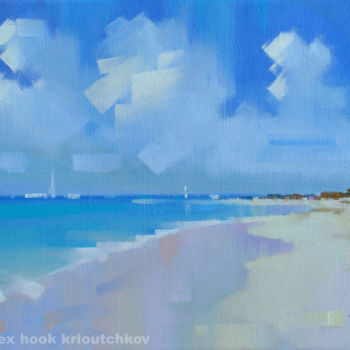 Painting titled "Playa VIII" by Alex Hook Krioutchkov, Original Artwork, Oil