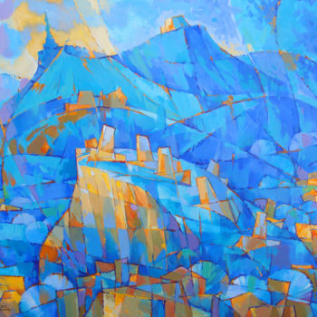 Painting titled "Felanitx blue" by Alex Hook Krioutchkov, Original Artwork, Oil