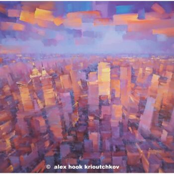 Картина под названием "New York - New York" - Alex Hook Krioutchkov, Подлинное произведение искусства, Масло