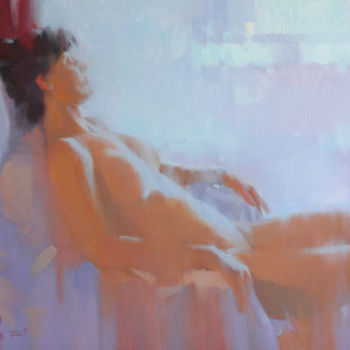 Malarstwo zatytułowany „Nude XI” autorstwa Alex Hook Krioutchkov, Oryginalna praca, Olej Zamontowany na Drewniana rama noszy