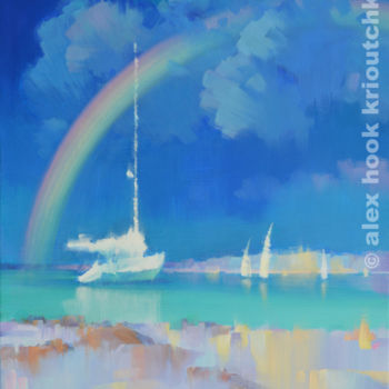 Pittura intitolato "Rainbow" da Alex Hook Krioutchkov, Opera d'arte originale