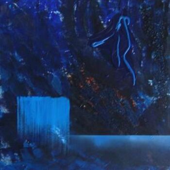 Peinture intitulée "Blue Emergeance" par Alexia L., Œuvre d'art originale, Acrylique Monté sur Châssis en bois