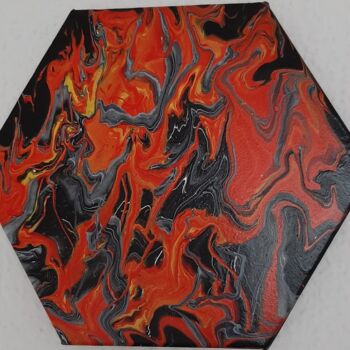 Malerei mit dem Titel "Inferno inside" von Alexia-Rose, Original-Kunstwerk, Acryl