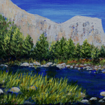 Painting titled "Rock Wall" by Alexis-Baranek Baranek, Original Artwork, Acrylic