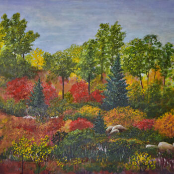 Peinture intitulée "Tennessee Forest" par Alexis-Baranek Baranek, Œuvre d'art originale, Acrylique