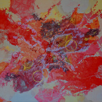 Malerei mit dem Titel "Red Abstract" von Alexis-Baranek Baranek, Original-Kunstwerk, Acryl