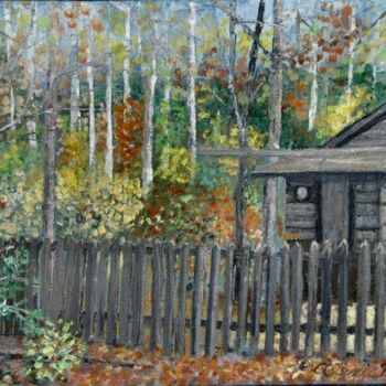 Schilderij getiteld "June's Cottage" door Alexis-Baranek Baranek, Origineel Kunstwerk, Olie