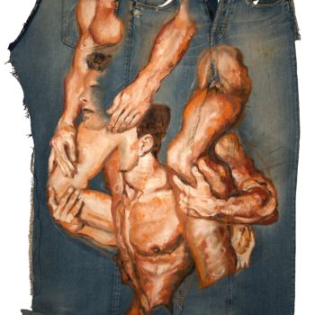 Pintura intitulada "Destroyed - A frien…" por Alexis Lekat, Obras de arte originais, Óleo