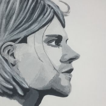 제목이 "Kurt Cobain"인 미술작품 Alexis Raoult로, 원작, 아크릴