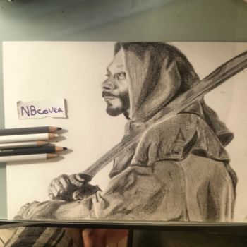 Σχέδιο με τίτλο "Snoop Dog" από Alexis Raoult, Αυθεντικά έργα τέχνης, Μολύβι