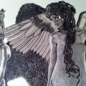 图画 标题为“La couleur des anges” 由Alexis Raoult, 原创艺术品, 铅笔
