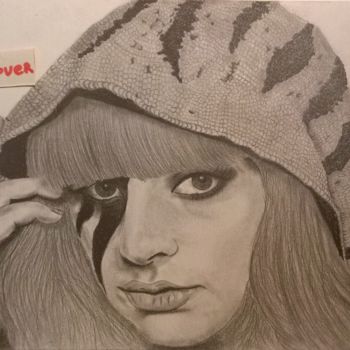 Drawing titled "Lady Gaga" by Alexis Raoult, Original Artwork, Pencil