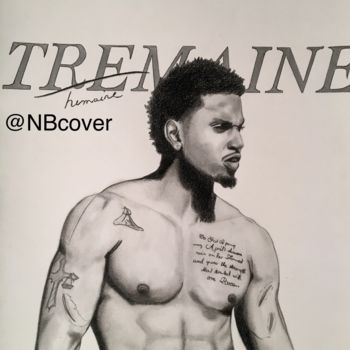 Drawing titled "Trey Songz" by Alexis Raoult, Original Artwork, Pencil