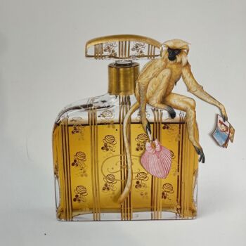 Κολάζ με τίτλο "Singe sur parfum" από Alexis Schultz, Αυθεντικά έργα τέχνης, Κολάζ