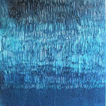 Peinture intitulée "blue Lagoon" par Alexis Toublanc, Œuvre d'art originale, Acrylique Monté sur Châssis en bois