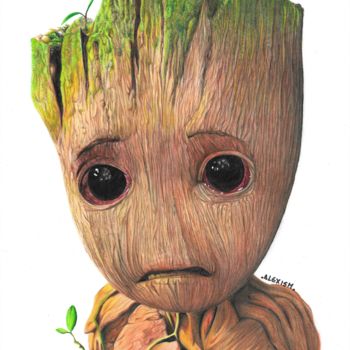 Dessin intitulée "Groot" par Alexis Arte, Œuvre d'art originale, Crayon