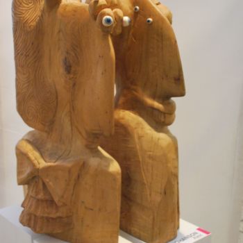Скульптура под названием "Króle" - Alex Johanson, Подлинное произведение искусства, Дерево
