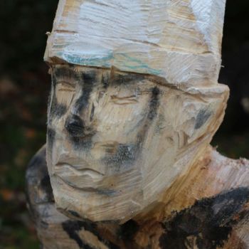 Скульптура под названием "Śmierć z Roczyn" - Alex Johanson, Подлинное произведение искусства, Дерево