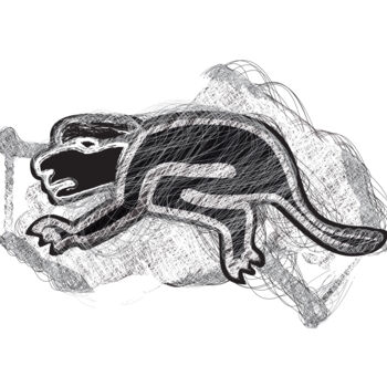 数字艺术 标题为“CUETZPALIN - Lizard” 由Hapiman, 原创艺术品, 2D数字工作