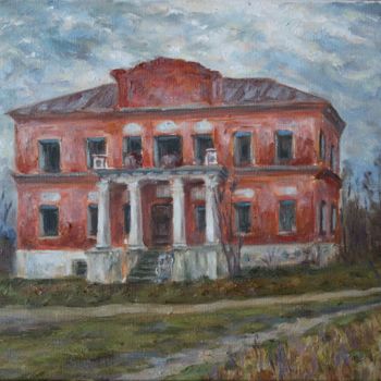 Painting titled "Заброшенный дом Сою…" by Aleksandr Kuznetsov, Original Artwork, Oil
