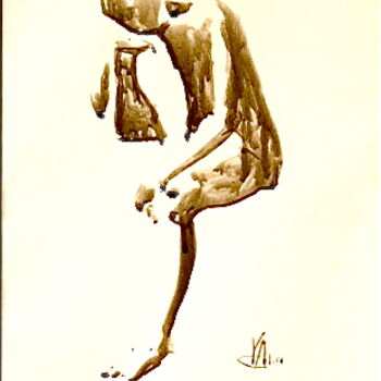 Drawing titled "the seating  man" by Alexey Kriventsov, Original Artwork