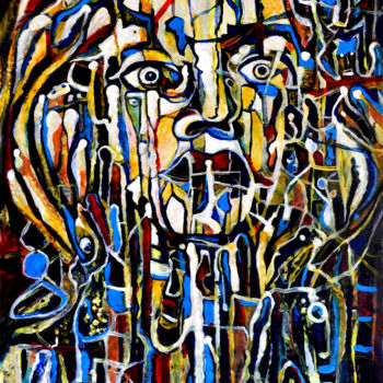 Painting titled "Abstract Portrait B…" by Alex Solodov, Original Artwork, Acrylic