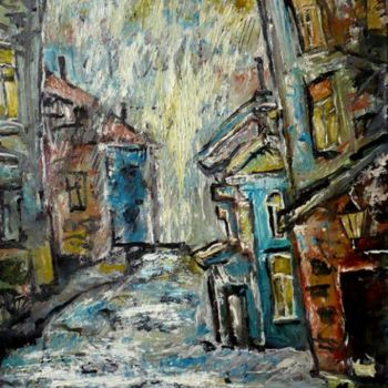 Painting titled "Snowing in Moscow" by Alex Solodov, Original Artwork