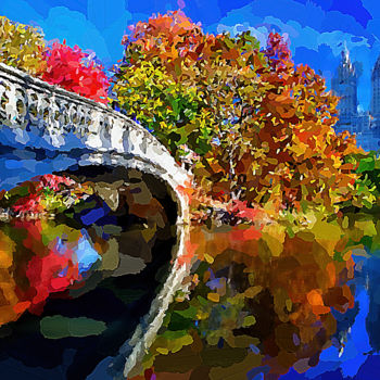 Arts numériques intitulée "Autumn in New York" par Aleksandr Suvorov, Œuvre d'art originale, Peinture numérique