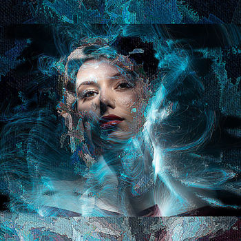 Digitale Kunst mit dem Titel "Girl and dreams" von Aleksandr Suvorov, Original-Kunstwerk, Digitale Malerei